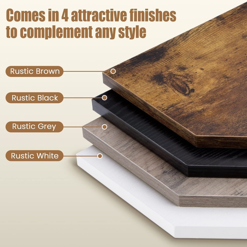 4 PCS Corner Floating Shelves Wall Mount Rustic Wood Storage Display Brown gallery