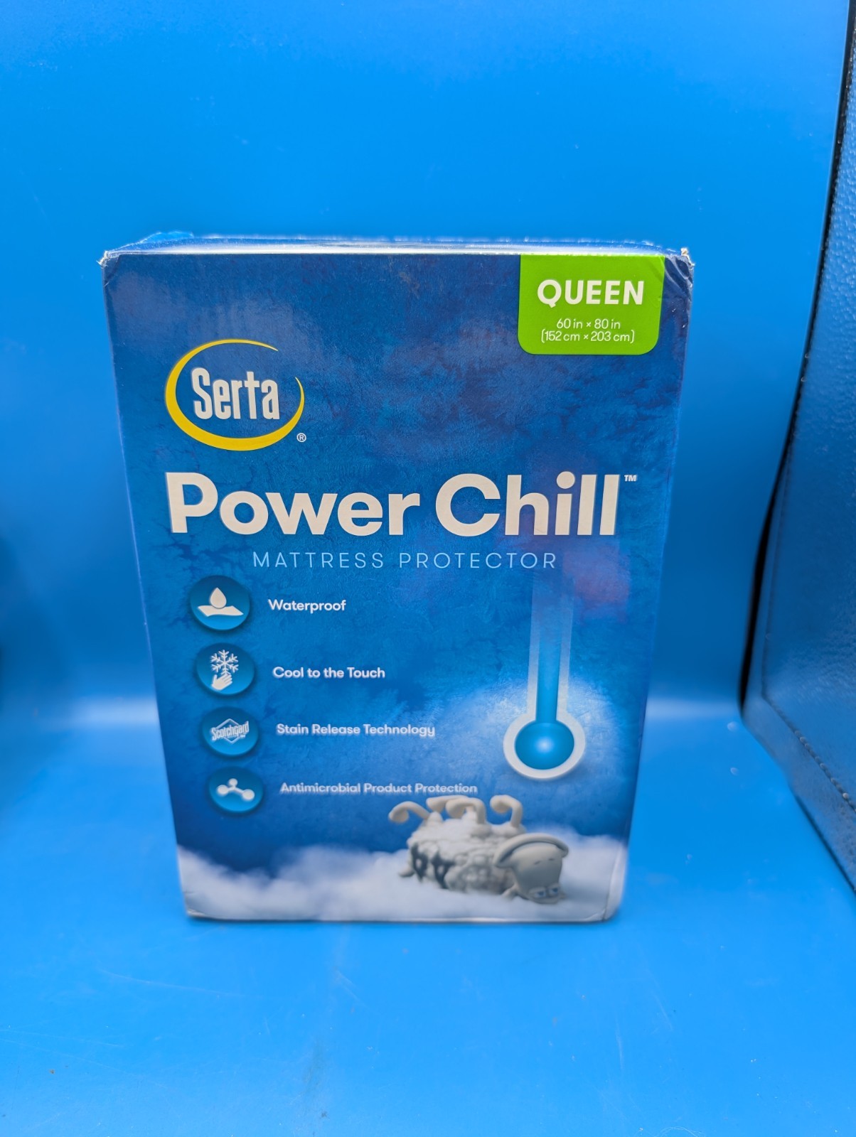 New Serta Power Chill Mattress Protector Waterproof Cool To The Touch QUEEN gallery