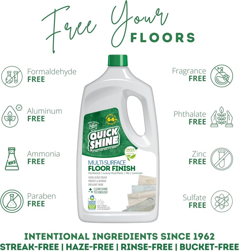 Quick Shine Multi Surface Floor Finish 64oz | Cleaner & Polish to use on Hardwoo gallery