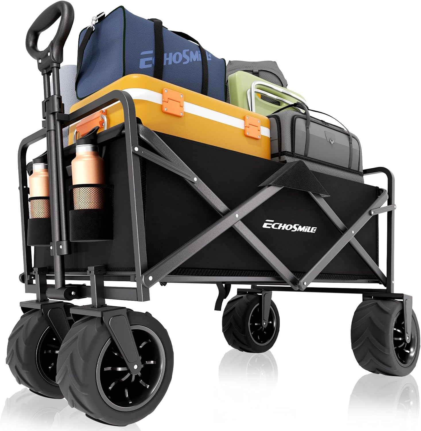 Heavy Duty 350 Lbs Capacity Collapsible Wagon, Outdoor Folding Camping Grocery P gallery