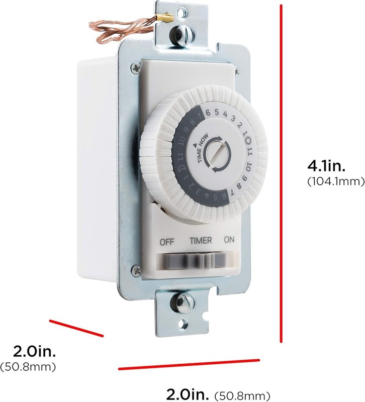 Honeywell 24-Hour Mechanical Dial Timer Switch for Lighting Control - White gallery
