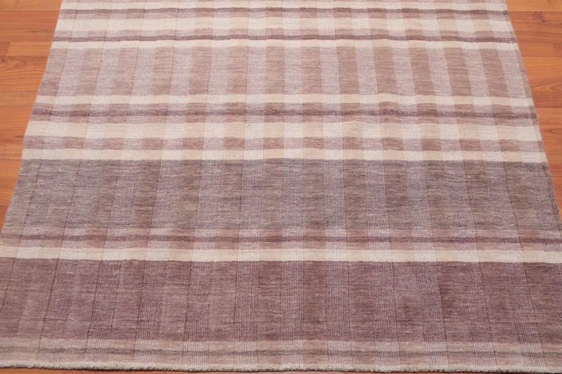 5' x 7' Handmade 100% Wool Loop & Cut Pile Area Rug 5x7 Contemporary Beige gallery