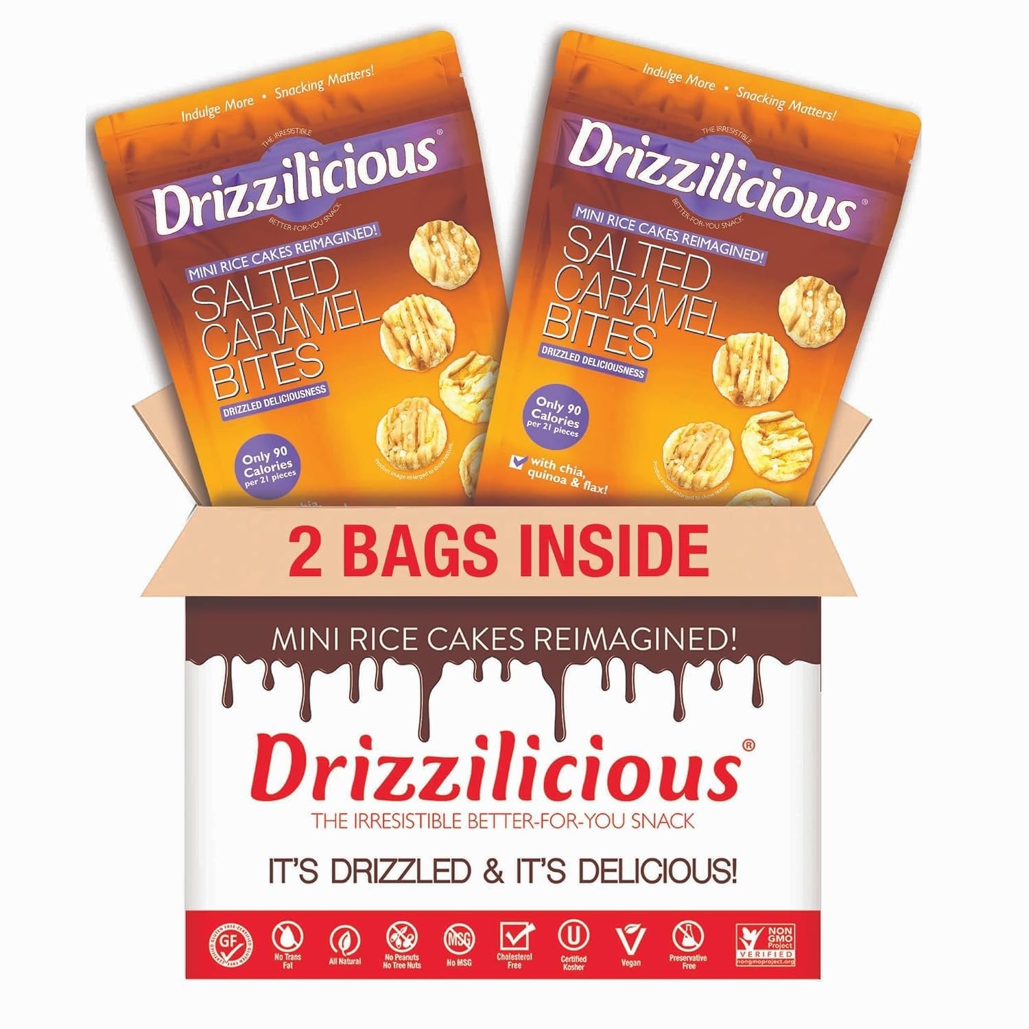 Drizzilicious Mini Flavored Rice Cakes Salted Caramel - 4oz (Pack of 2) gallery