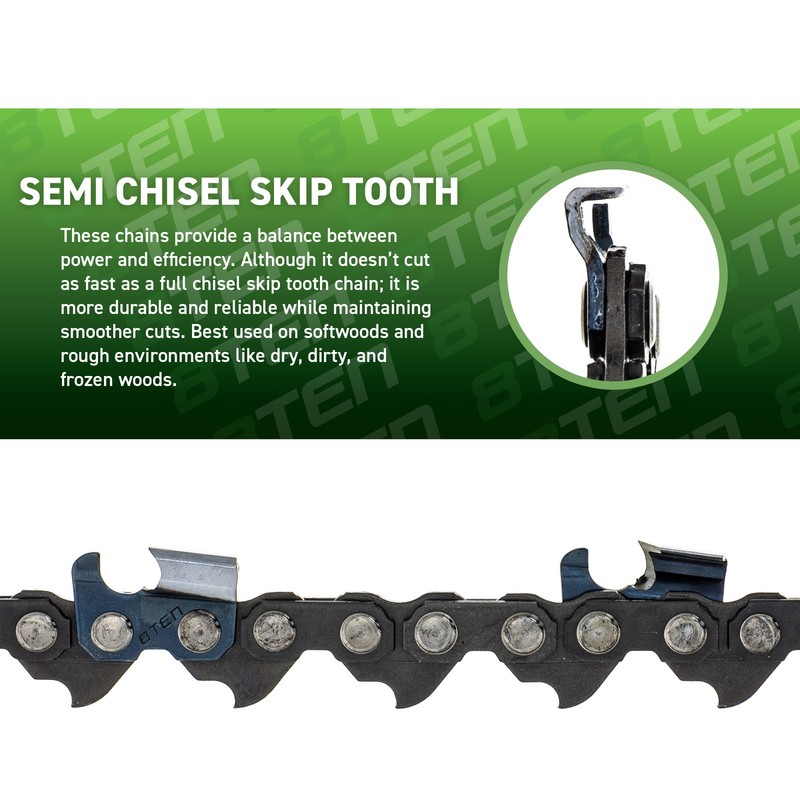 Semi Chisel Skip Tooth Chainsaw Chain 28 Inch .050 3/8 91DL for Stihl 2 Pack gallery
