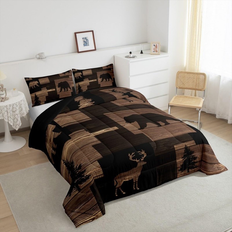 Erosebridal Rustic Bear Comforter Sets For Teens Youthlodge Elk Moose Bedding gallery