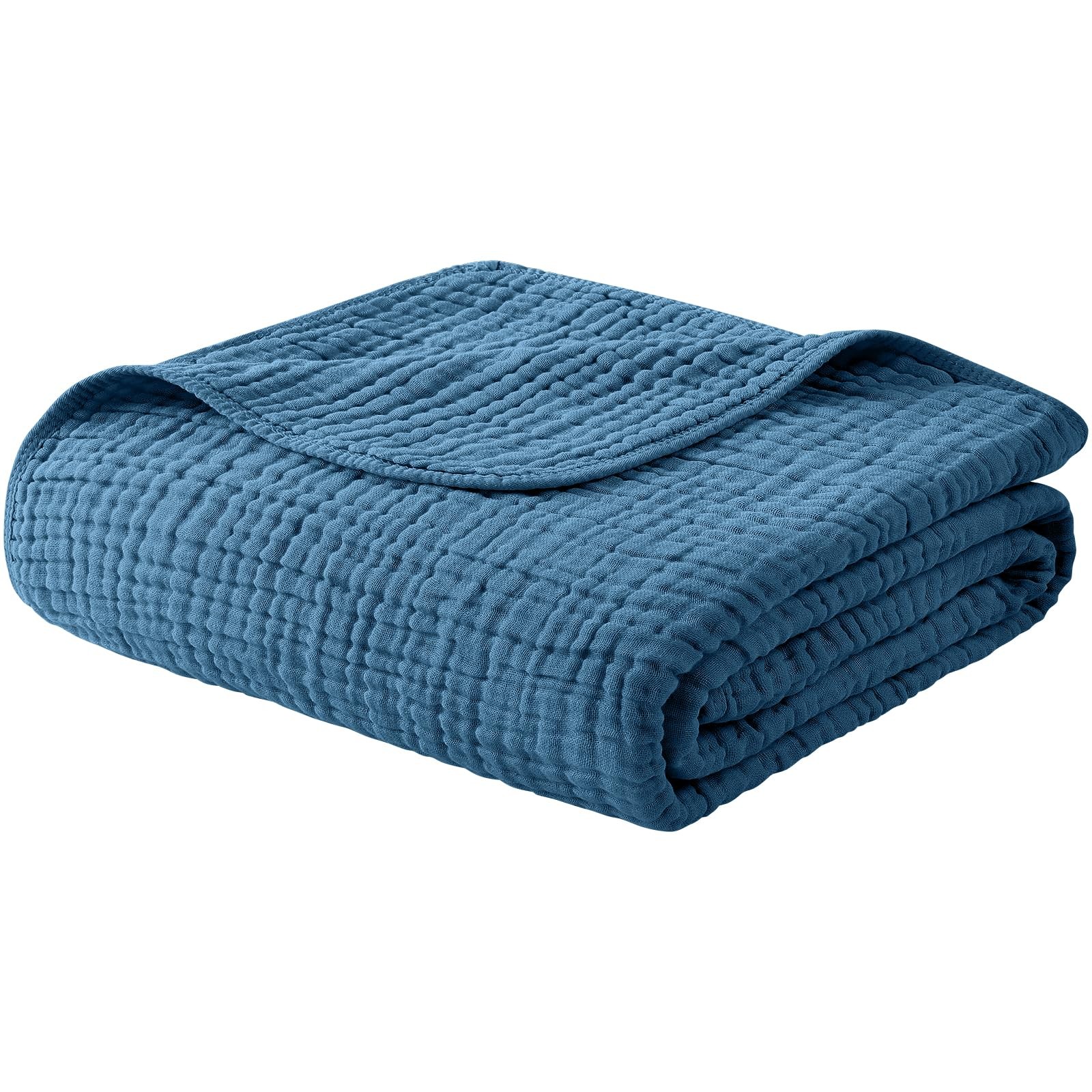 Muslin Blanket 100% Organic Cotton Throw Large 50" x 60" for Bed Couch Summer... gallery