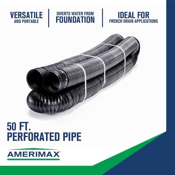 FLEX Drain 4 In. X 50 Ft. Copolymer Perforated Drain Pipe gallery