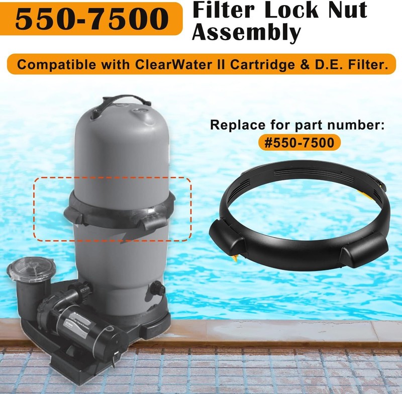 550-7500 Filter Lock Nut Assembly for Clearwater II Cartridge & D.E. Filter gallery