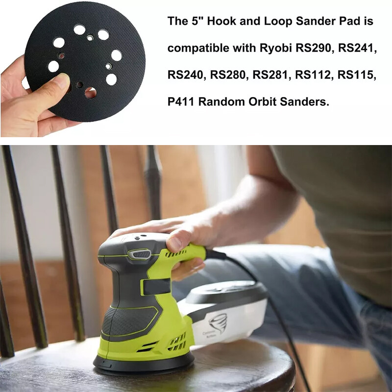 5" 8 Hole Hook&Loop Sanding Sander Pad Replacement for Milwaukee 6021-21 6034-21 gallery