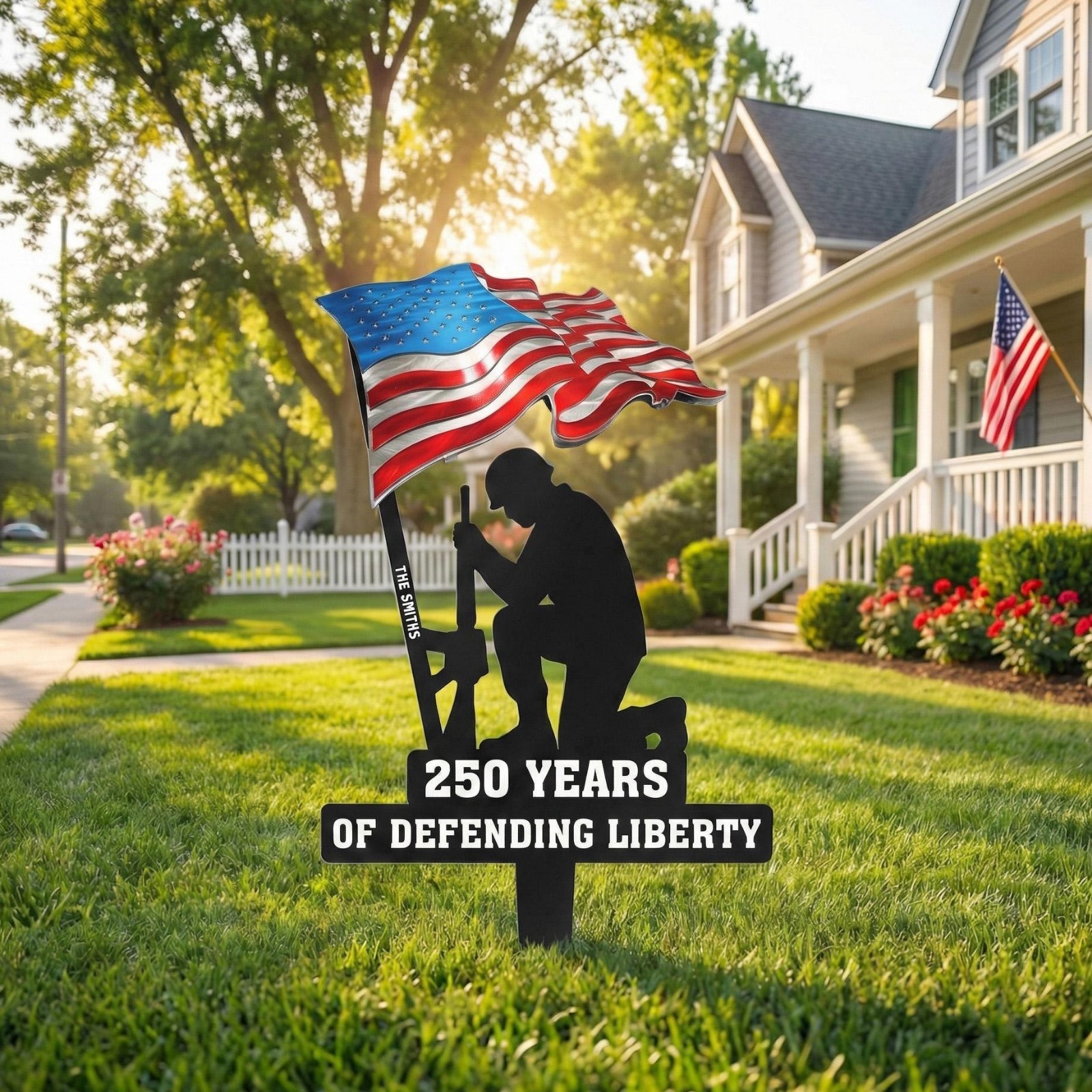 Personalized 250 Years of Defending Liberty Metal Garden Stake, Custom Name gallery