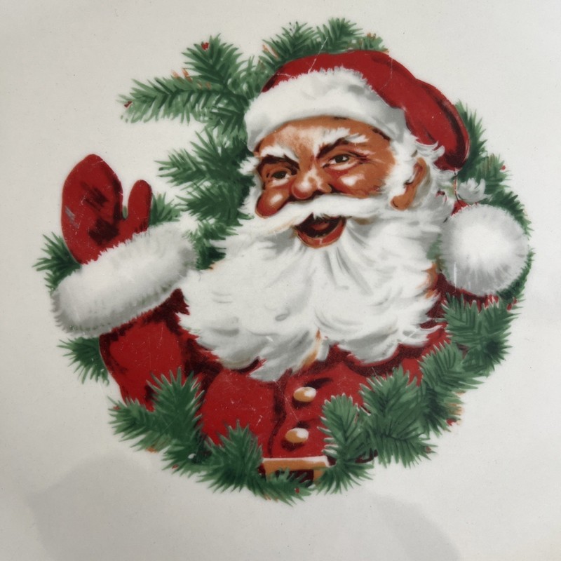Royal Devon Santa Serving Platter Oval Silver Rim Made In USA About 14” x 10.5” gallery