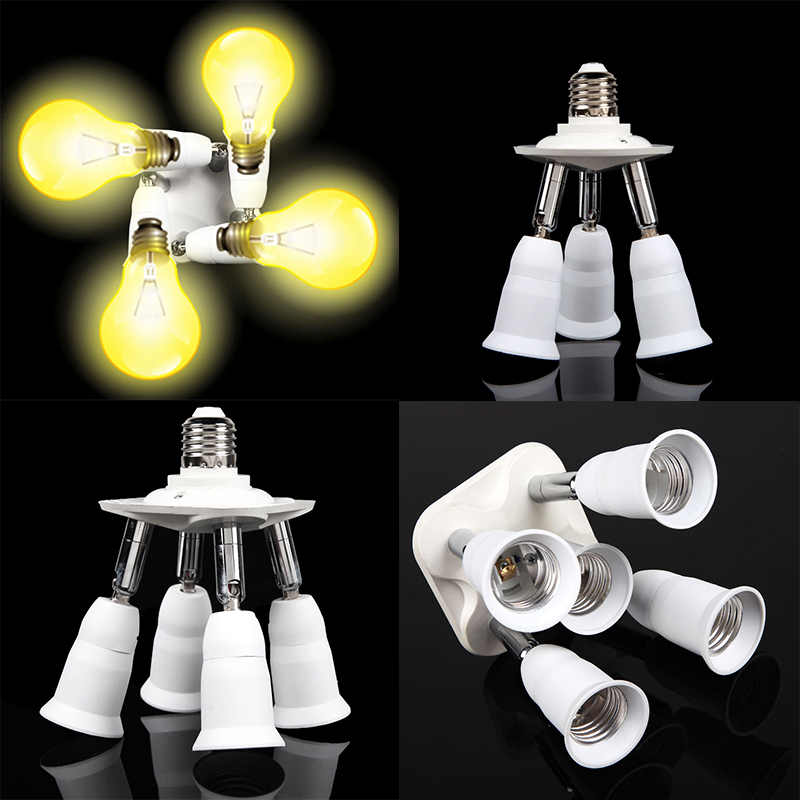 3/4/5 in1 Adjustable E27 Base Light Lamp Bulb Adapter Holder Socket Splitter gallery