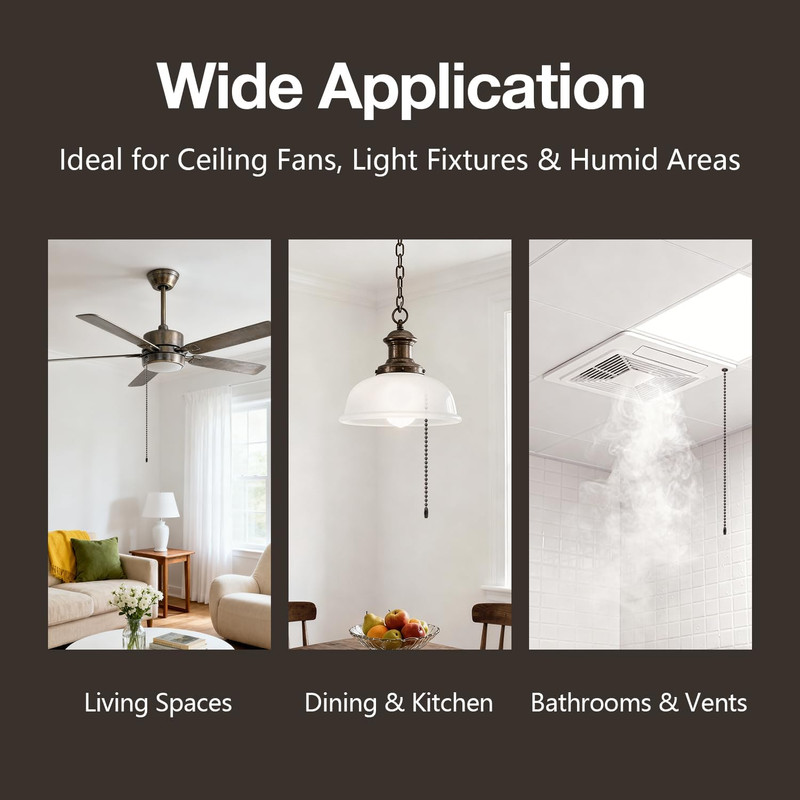 10Ft Ceiling Fan Pull Chain Extension - Retro Antique Bronze Finish - 3Mm Hollow gallery