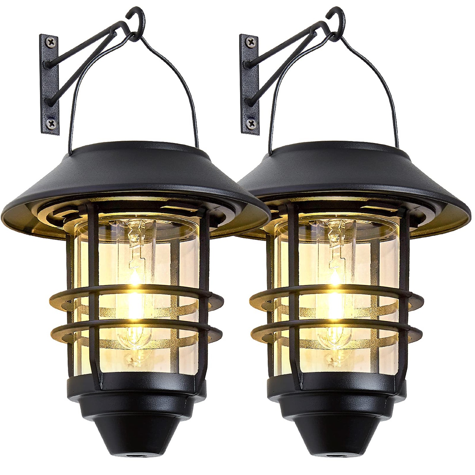 Solar Lantern Outdoor Lights, Hanging Waterproof Lantern Lights with Wall Mou... gallery