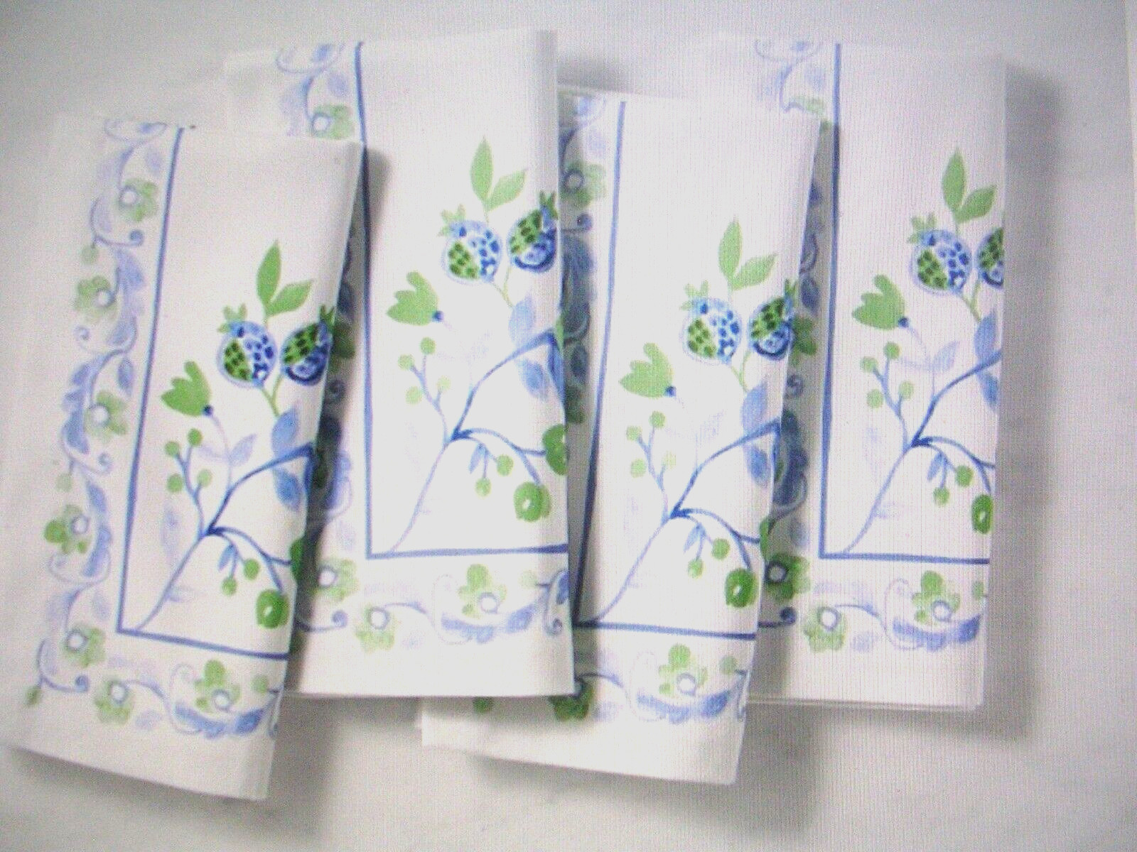WILLIAMS SONOMA PAINTED VINE DINNER NAPKINS SET OF FOUR 100% COTTON NEW WITH TAG gallery