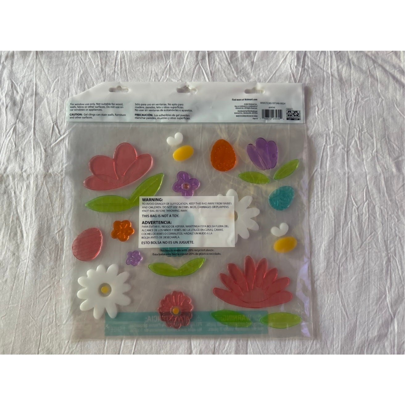 New Large Flower Spring Summer Easter Window Gel Cling Stickers Daisy Lotus Bees gallery