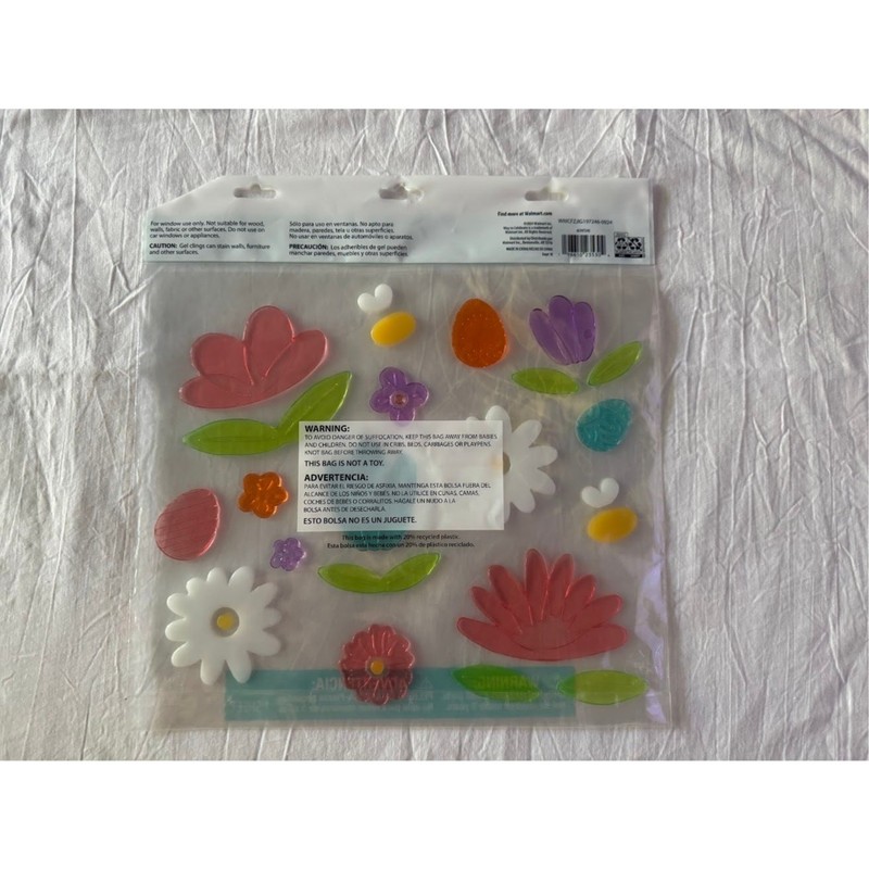 New Large Flower Spring Summer Easter Window Gel Cling Stickers Daisy Lotus Bees gallery