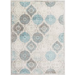 Home Dynamix Boho Andorra Transitional Damask Area Rug Grey/Blue 27X47