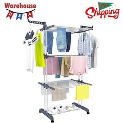 Clothes Drying Rack, Oversized 4-Tier(67.7″ High) Foldable Stainless Steel