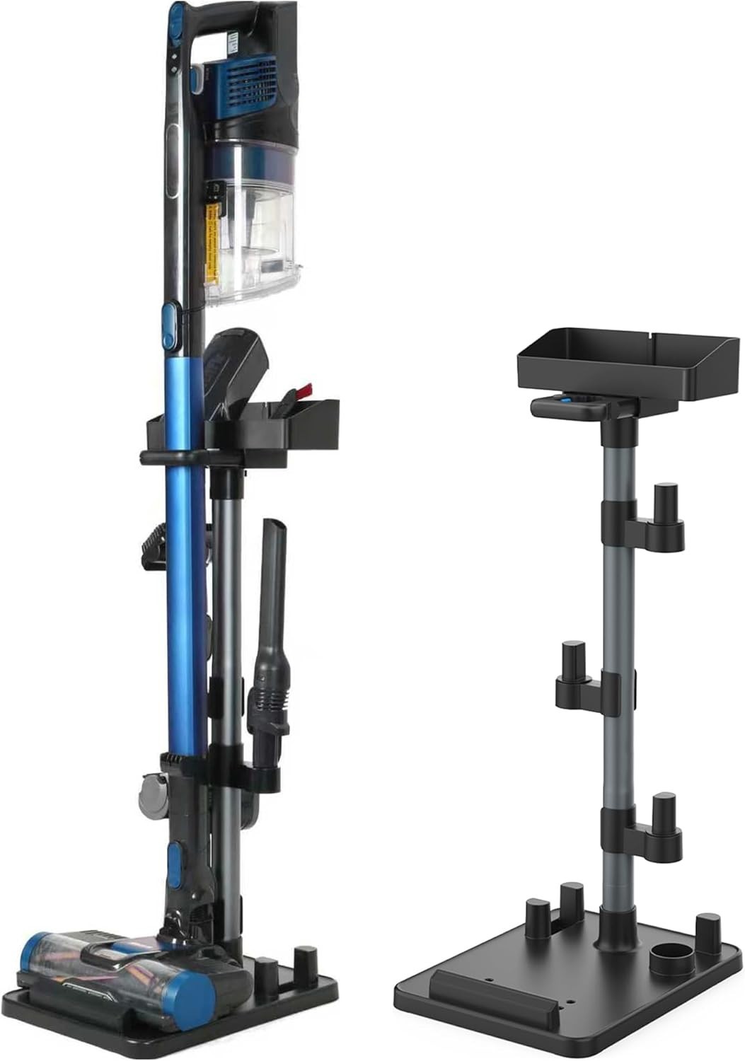28" Cordless Vacuum Stand | Universal Stick Vac Dock, 7 Accessory Holders, Black gallery