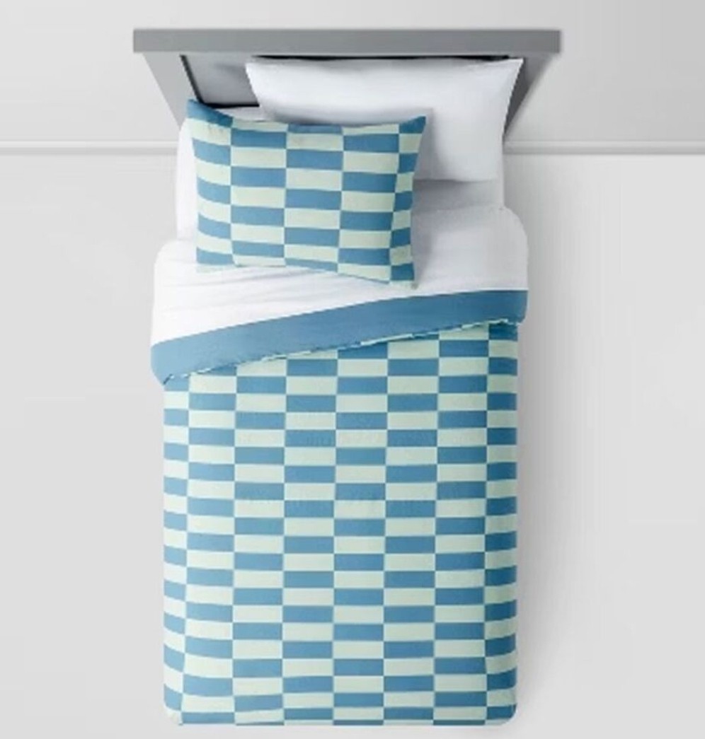 3pc Pillowfort Kids' Bedding Comforter Set Checkers Cotton OEKO-TEX FULL/Queen gallery