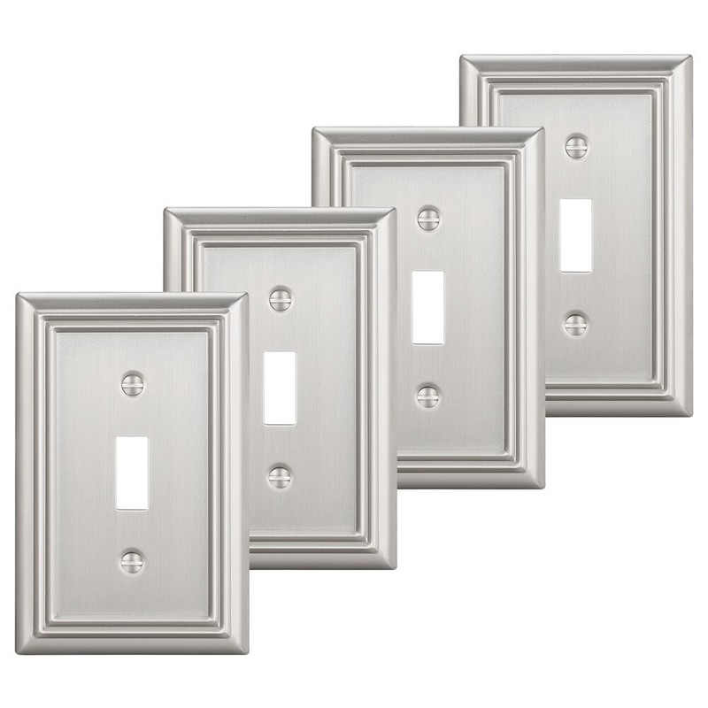 DEWENWILS 4-Pack Toggle Wall Plates, Brushed Nickel Light Switch Cover, Metal， gallery