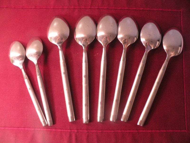 Hampton Silversmiths SHANGRILA Stainless 2 Teaspoons 6 1/2" 6 Soup Spoons 7 7/8" gallery