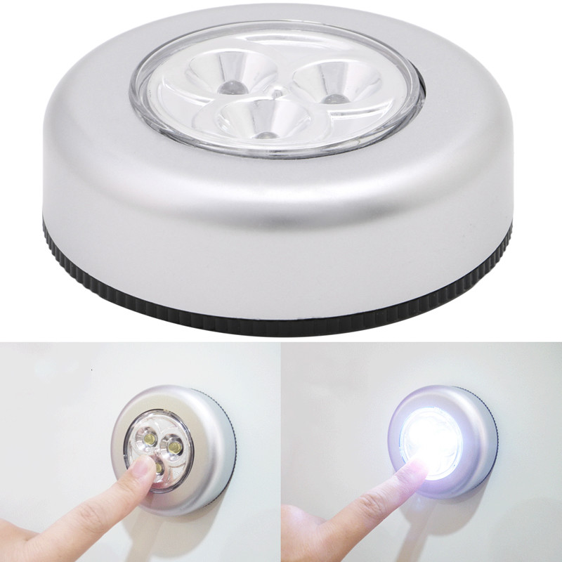8 PCS 3 LED Touch Push On/Off Light Self-Stick On Click Battery Operated Lights gallery