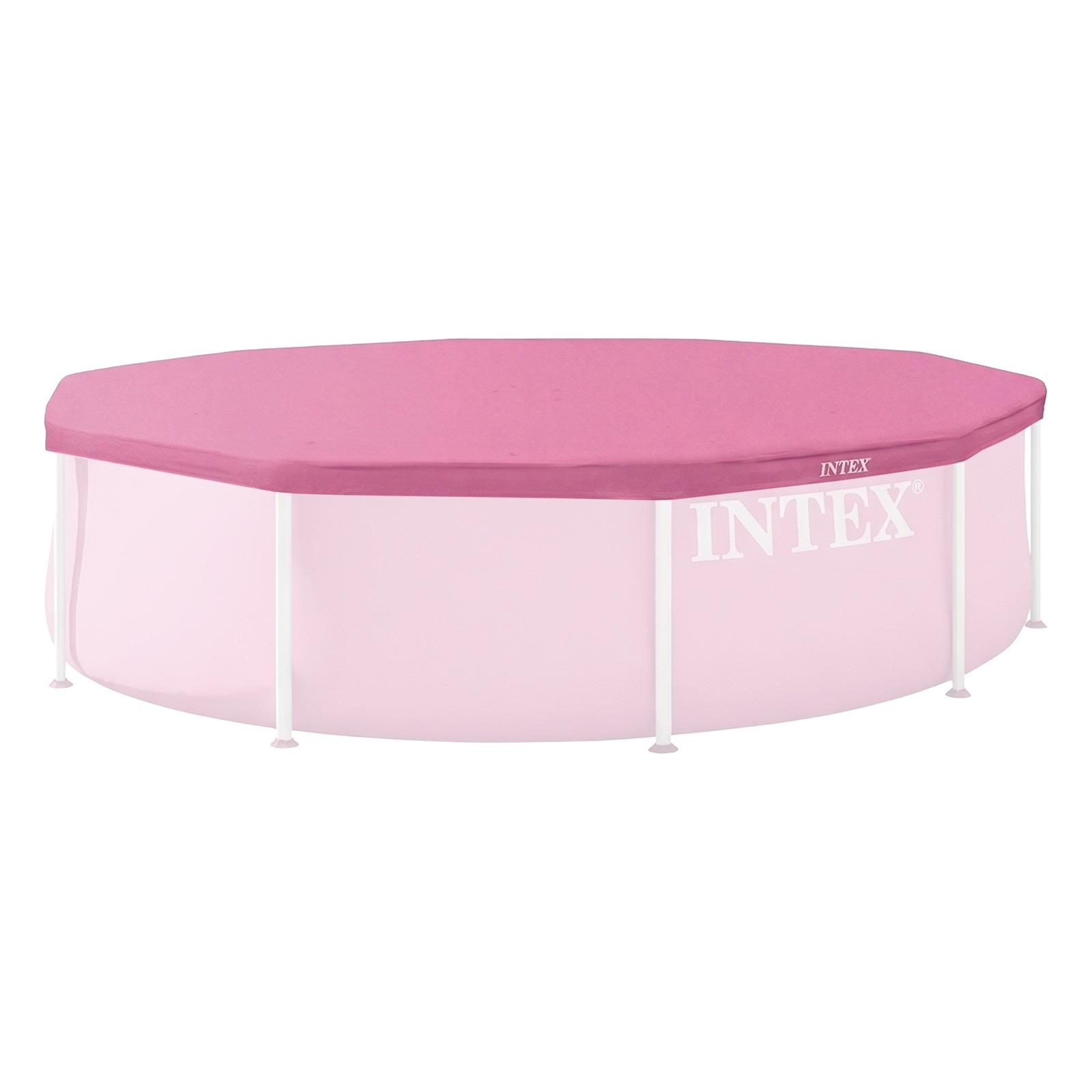 INTEX 10 Foot Round Metal Frame Outdoor Backyard Swimming Pool Cover, Pink gallery