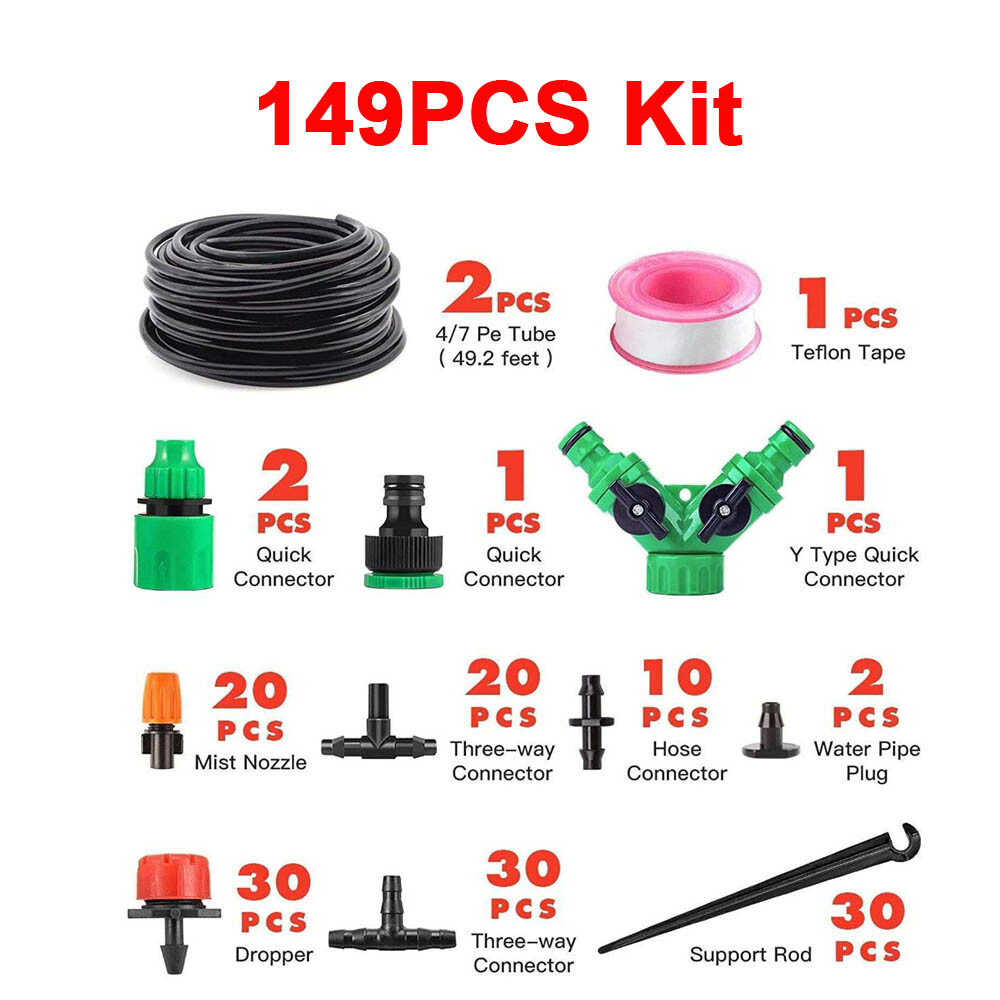 Auto Drip Irrigation System Garden Plant Self Watering Hose Micro Sprinkler Kit gallery