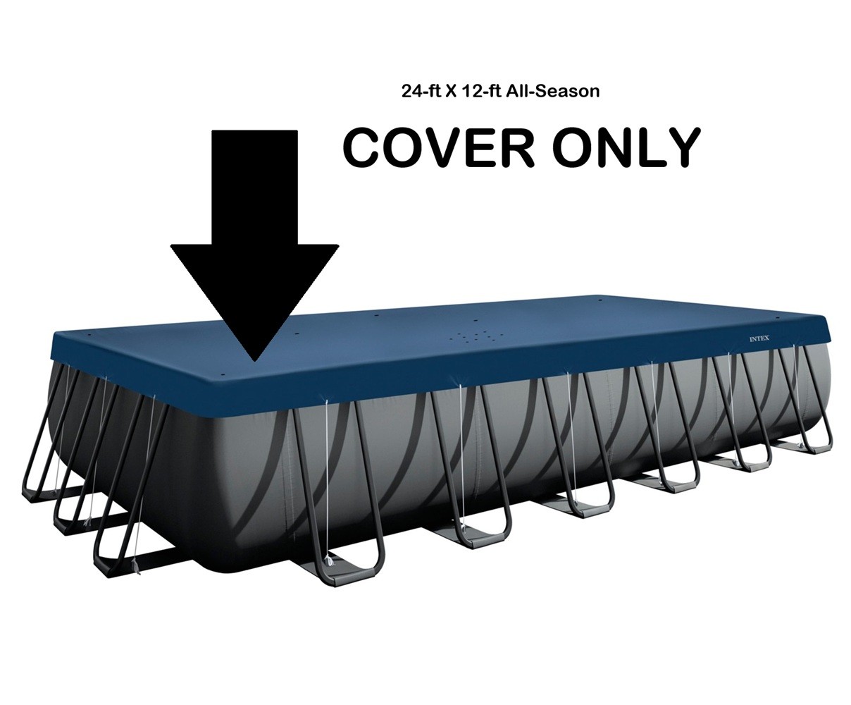 Intex 24FT X 12FT Rectangular AllSeason Deluxe Pool Cover for Above Ground Pools gallery