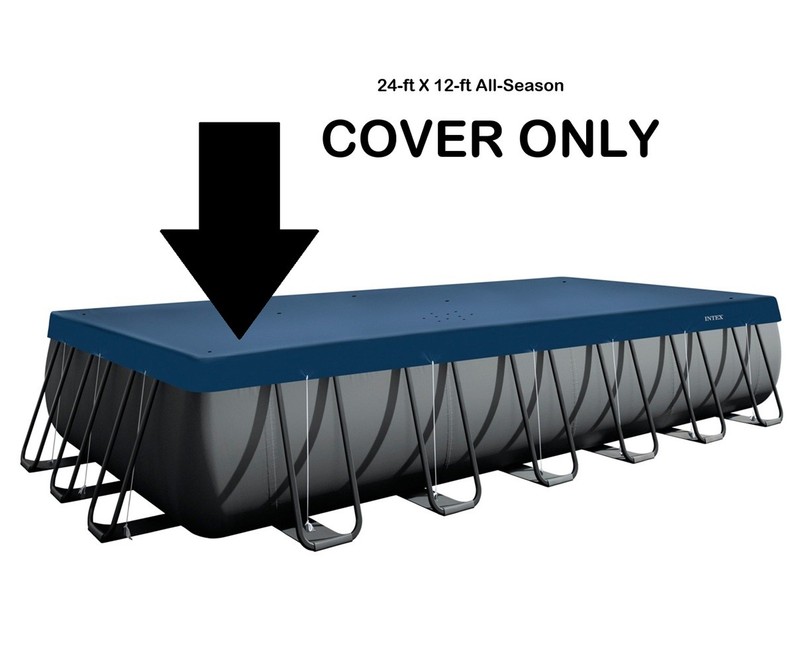 Intex 24FT X 12FT Rectangular AllSeason Deluxe Pool Cover for Above Ground Pools gallery
