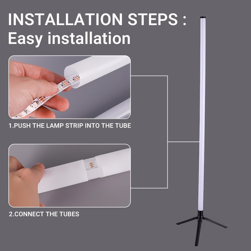 56inch Corner Floor Lamp Color Changing LED Modern Mood With App &Remote Control gallery