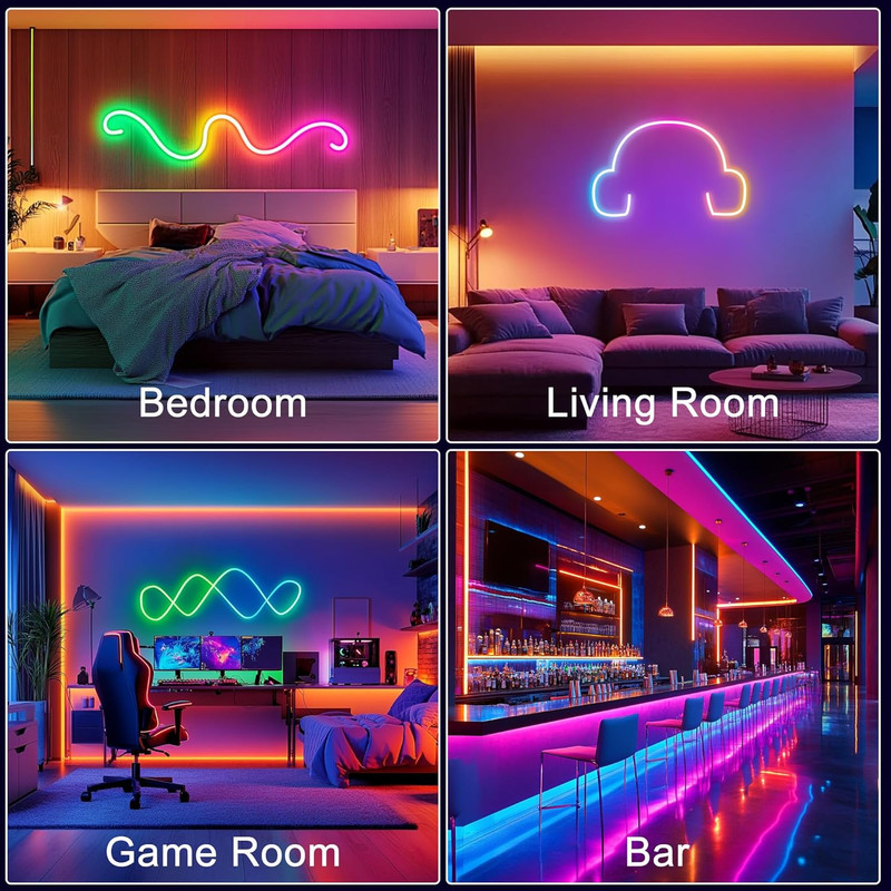 360 Degree Luminous Reticulate Weave Rope Lights, 10Ft Addressable ICRGB LED Str gallery