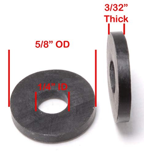 100 Pack EPDM Rubber Flat Washers, 5/8" OD, 3/32" Thickness - UV 1/4" x 5/8" OD gallery