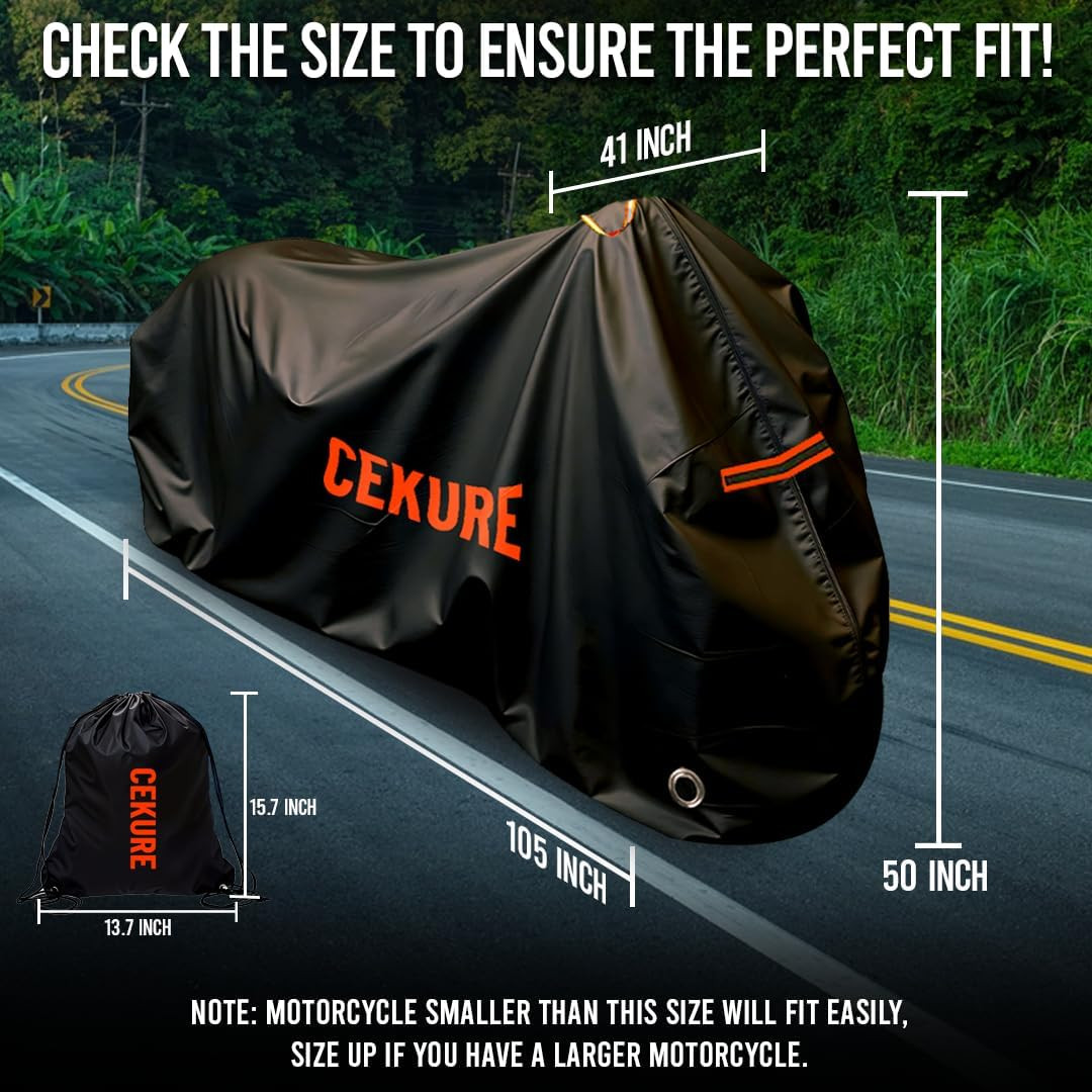 Heavy Duty Motorcycle Cover Waterproof Outdoor 210D Oxford Fabric with Heat Seal gallery