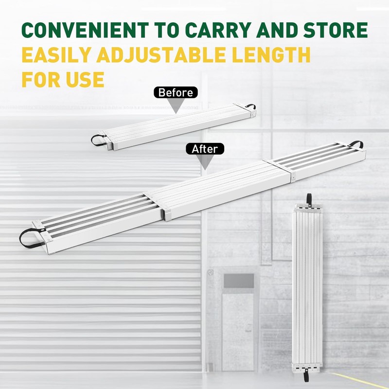 6-9ft Adjustable Aluminum Work Plank 440lbs Capacity Aluminum Extension Boards gallery
