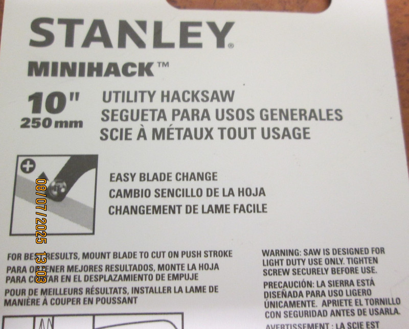 NEW STANLEY MINI HACK UTILITY HACKSAW WITH 10" BLADE gallery