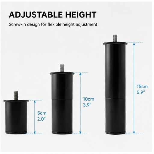 12inch Heavy Duty Metal Legs for Adjustable Bed Base Frame, 3-in-1 pcs, M10 X1.5 gallery