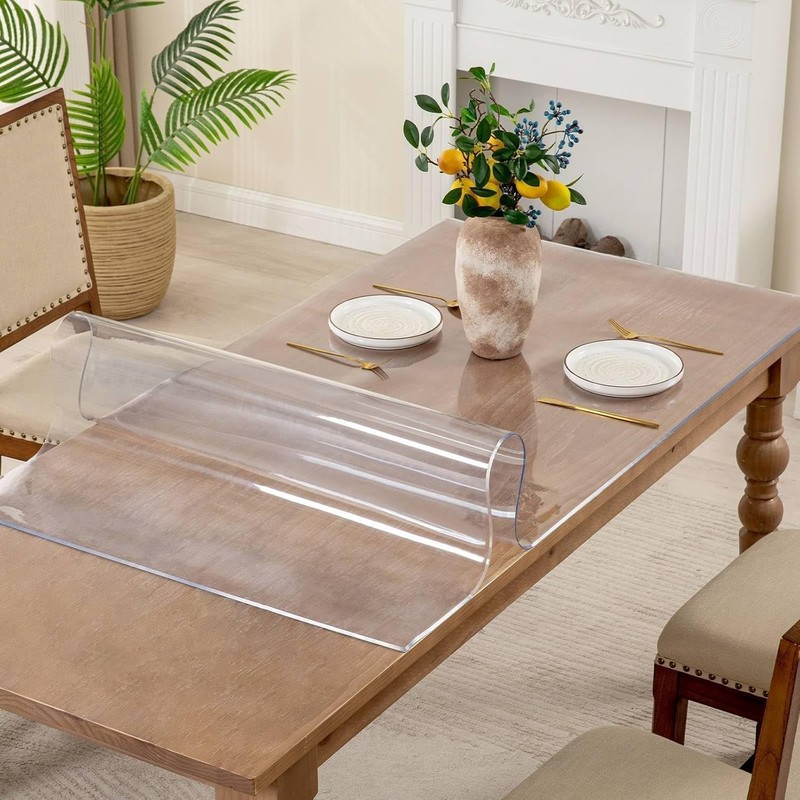 19 x 60 Inch Clear Table Cover Protector, 2mm Thick Clear Table Protector for... gallery
