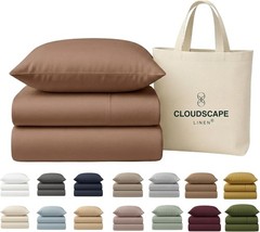 CLOUDSCAPE 100% Egyptian Cotton Sheets Twin Size – Extra Deep Pocket 3 Piece …