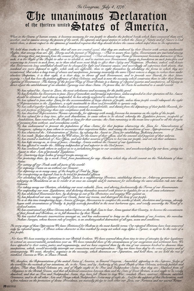 Declaration Independence Remastered Readable US History Art Print Poster 12x18