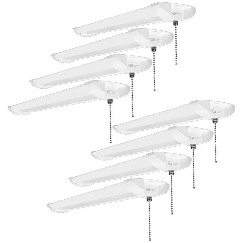 8-Pack 2 Ft. 2000 Lumens Closet Light with Pull Chain LED Wraparound Light 20W B gallery
