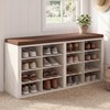 4 Tier Shoe Storage Bench with Cushion 16 Compartments Shoe Rack for Entryway gallery