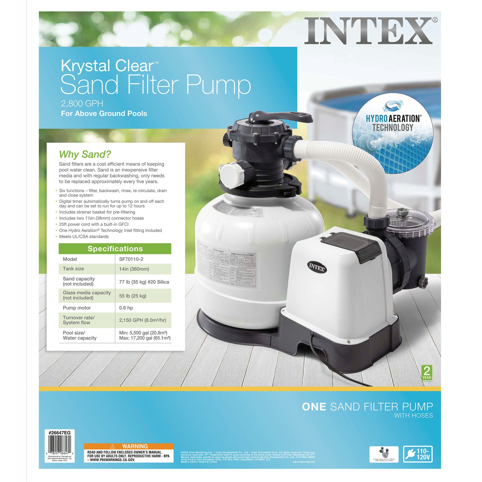 Intex - 2800 Gph Sand Filter Pump W/GFCI (110-120 Volt) gallery
