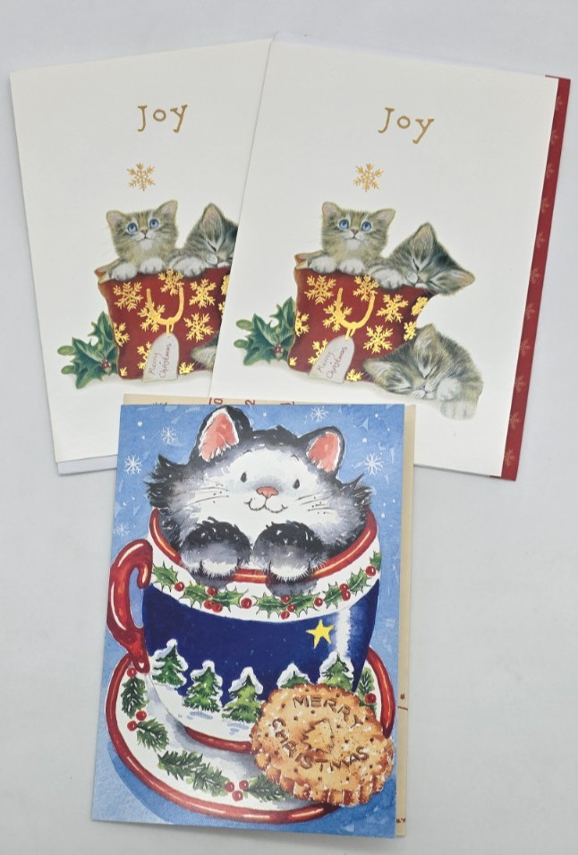 8 Christmas Cards With Cats Kittens GC188 gallery