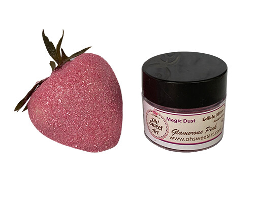 Edible Glitter dust GLAMOROUS PINK ( 6 grams ) Magic dust , Kosher, Gluten free gallery