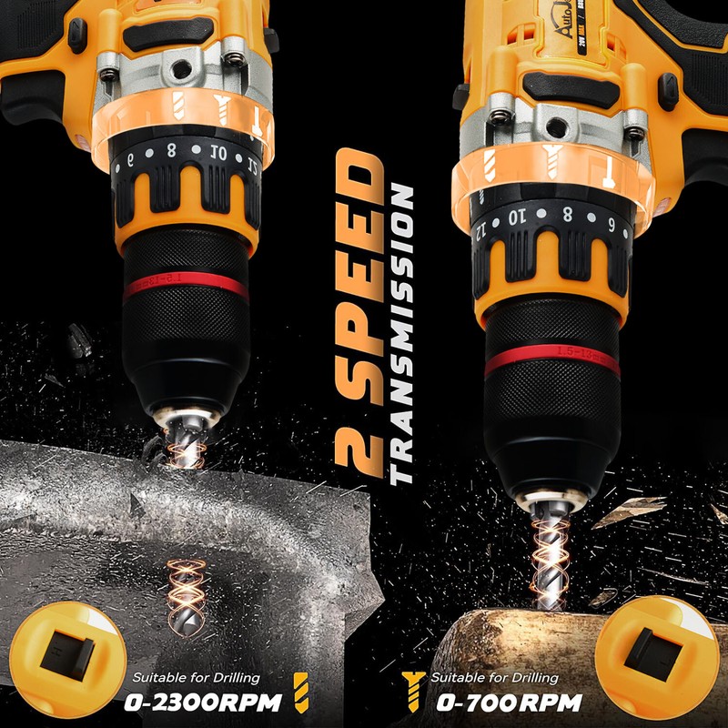 1/2" Cordless Hammer Drill/Driver Brushless For DEWALT 20V MAX Battery 2-Speed gallery