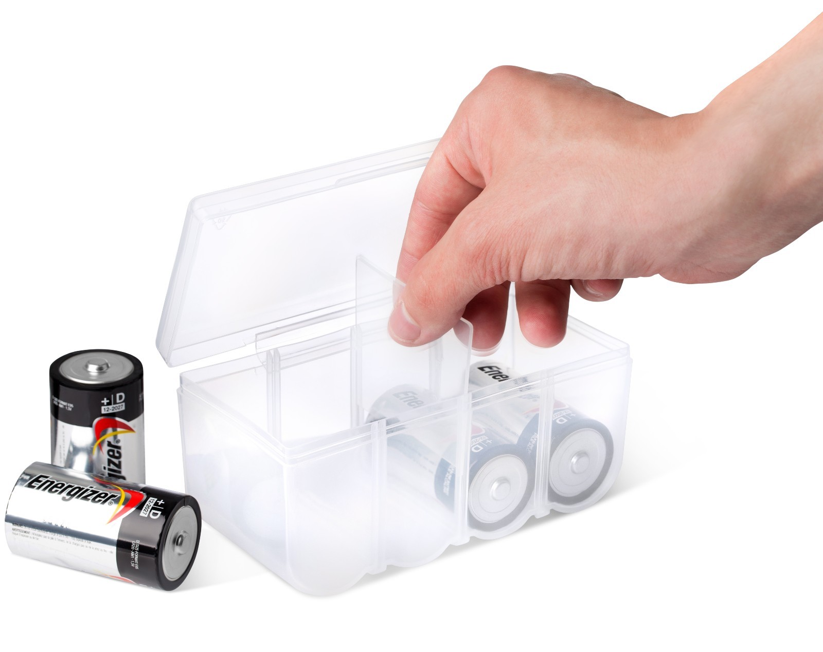 Set of 4 - Two AA and Two AAA Battery Storage Box, Battery Storage Case, Battery gallery