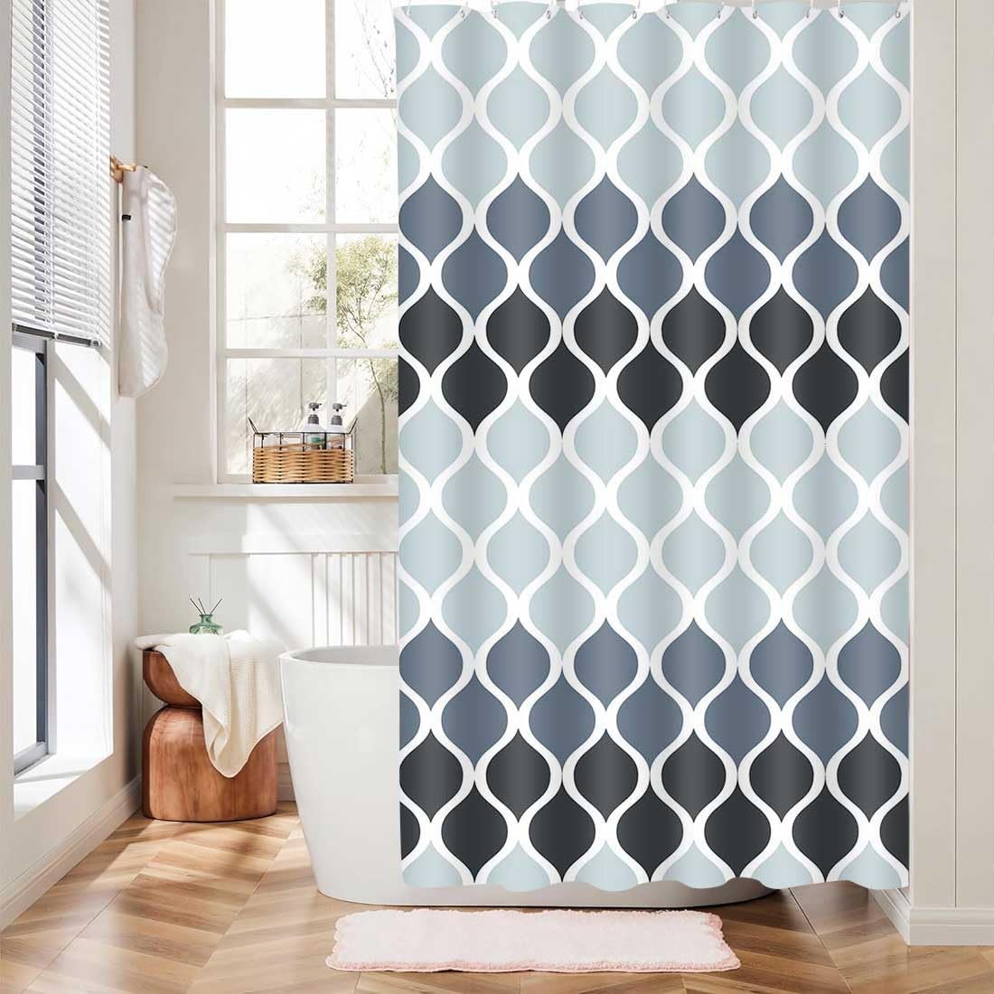 Textured Clarisse Shower Curtain Modern Bathroom Waterproof 60x72 Inches gallery